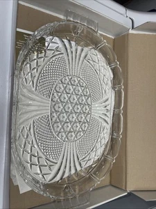 Crystal serving tray GODINGER Dublin 16" Rectangular Handled Tray - Picture 1 of 7
