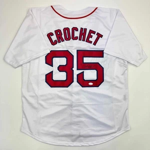 Autographed/Signed Garrett Crochet Boston White Baseball Jersey JSA COA - Picture 1 of 4