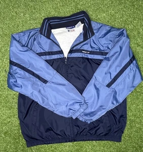 Reebok Vintage Windbreaker Jacket Men’s L Blue Navy Full Zip 90s Retro Track - Picture 1 of 4