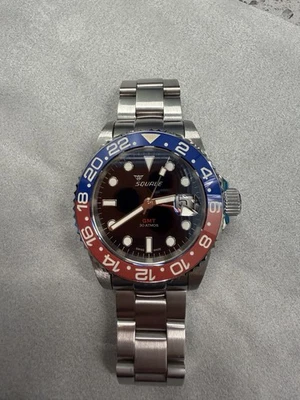 Bisel de cerámica Squale 30 Atmos GMT Pepsi 1545 Series Swiss Auto 300M Foto 1 de 4