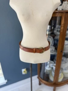 Vintage Bianchi Wide Leather Belt Brown 34 - Picture 1 of 6