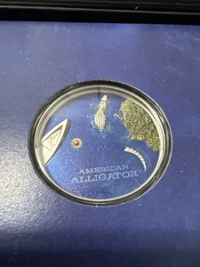 2022 Palau Colorized 1 oz Silber Ultra High Relief Proof Münze American Alligator - Bild 1 von 10