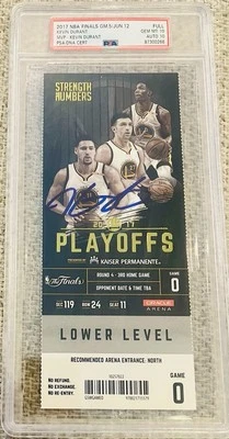 Kevin Durant Signed 2017 NBA Finals Ticket GEM Mint 10 Autograph PSA/DNA Pop 4 - Image 1 of 4