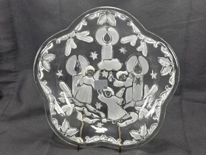 Mikasa Holiday Lights Bon Bon Plate Glass 9 inche Candy Dish Holiday Angel - Picture 1 of 8