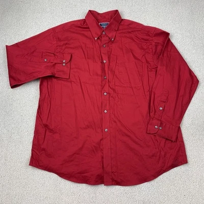 Club Room Regular Fit Performance Dress Shirt Men's 18.5 Long Sleeve Red Cotton - Image 1 of 4