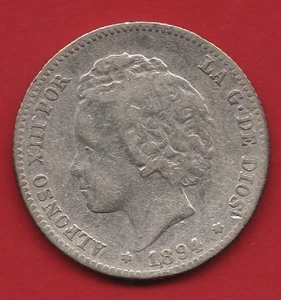 Alfonso XIII 1 Peseta 1894 casi sin circular NL161 - Picture 1 of 2