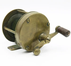 Antique J.F. MARSTERS Brass Fishing Casting REEL Brooklyn No 3 Size - Picture 1 of 7