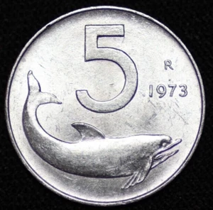 ITALY ~ 1973 ~ 5 Lire ~ UNC World Coin ☘️ W-#1047 ☘️ - Picture 1 of 2