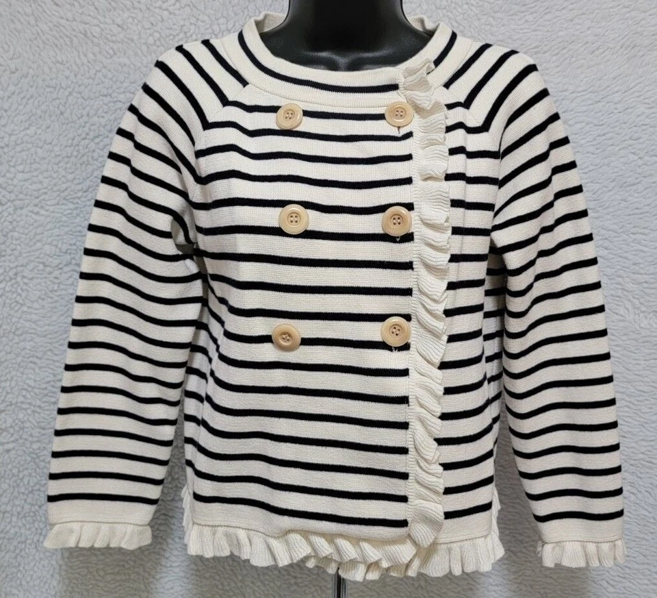 J Crew Womens Sweater Shirt Top Blouse Size M Medium Black White Striped - Image 1 of 4