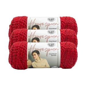 (3 Pack) Lion Brand Yarn 790-375 Homespun Yarn, Candy Apple - Picture 1 of 6