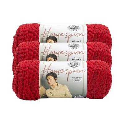 (3 Pack) Lion Brand Yarn 790-375 Homespun Yarn, Candy Apple - Image 1 of 4