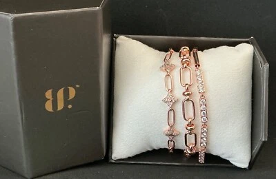 Bomb Party Luxe Bracelet “Lasting Impressions” RBP8079 Cubic Zirconia Rose Gold - Image 1 of 4