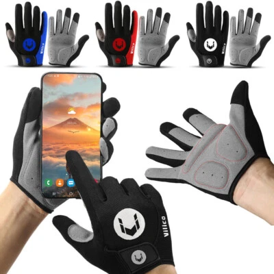 Bicycle Full Finger Cycling Gloves MTB Bike Gloves Anti-shock Touchscreen Gloves - Image 1 of 4