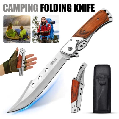 MARKENLOS Damastmesser Laguiole Taschenmesser Klappmesser Damast-Messer Jagdmesser 14cm