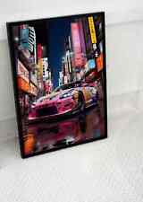JAPANESE CAR TOKYO NEON POSTER ART RACE DRIFTING RACING SPEED TUNED  -A3 A4 SIZE