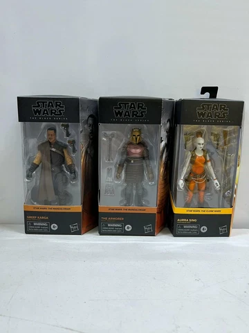 Star Wars The Black Series Lot Of 3: Greef Karga, The Armorer, Aurra Sing Cover
