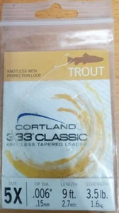 Cortland 333 Classic Trout Leaders 5X Clear, 3.5 lb, 9 feet - Picture 1 of 1