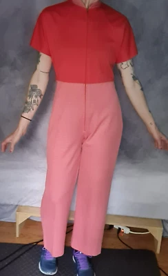 Mono Vintage Años 70 Para Mujer S/M Polkadot Pierna Ancha Ocio Juego Traje Una Pieza Foto 1 de 4