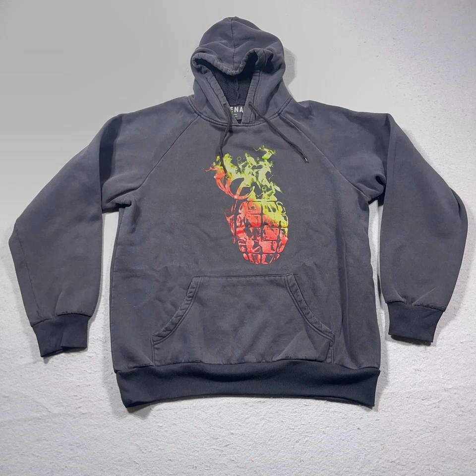 De Colección Granada Ejército Sudadera con Capucha Hombres Mediana Negra Sudadera Pullover Desteñida Foto 1 de 4