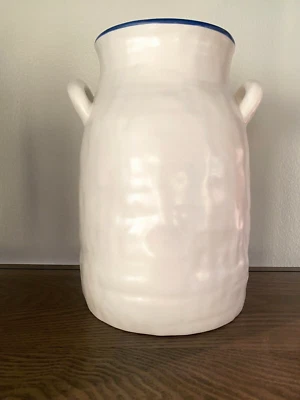 IKEA GODTAGBAR Vase Ceramic White/blue 9 ¾" 504.367.35 - Image 1 of 2
