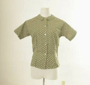 Blusa Top Pradera Vintage Años 70 Cos Cob Mujer Floral Ditsy Cottage Núcleo Verde - Imagen 1 de 8