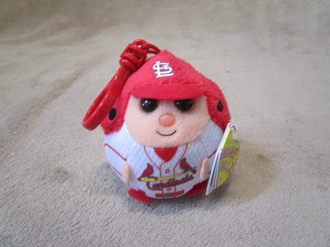 St. Louis Cardinals Baseball MLB Ty Plush Beanie Ballz Keychain 2013 Red & White Cover