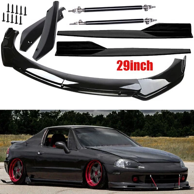 For Honda Civic Del Sol Front Bumper Lip Splitter Spoiler Body Kit Side Skirt - Imagem 1 de 4