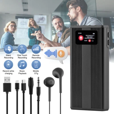 500 Hr Supports 128GB Spy Digital Voice Activated Recorder Mini Audio MP3 Player - Image 1 of 4