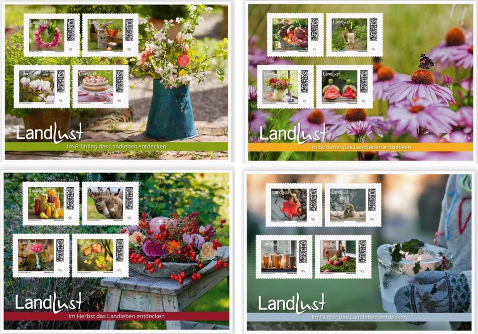 Germany DEC 2024 Special Issue The Four Seasons - 4 Self-adhesive Blocks MNH - Image 1 of 1