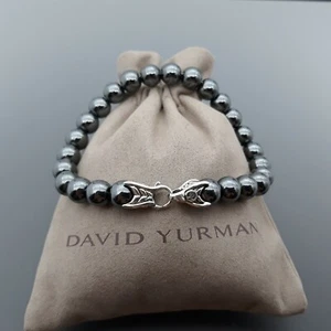 David Yurman Men's Spiritual Beads Bracelet Hematite Sterling Silver size 8.5 in - Picture 1 of 6