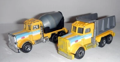 MATCHBOX Lotto 2 Camion Scale 1:80 1981 Betoniera Ribaltabile THAILAND VINTAGE - Immagine 1 di 4