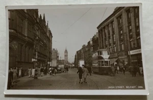 RPPC High Street, Belfast, Irlanda. Cartolina postale (V2) - Foto 1 di 2