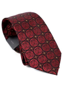 Shang-Chi Ten Rings Classic 100% Silk Men's Tie Marvel Studios Disney Red Black - Picture 1 of 4