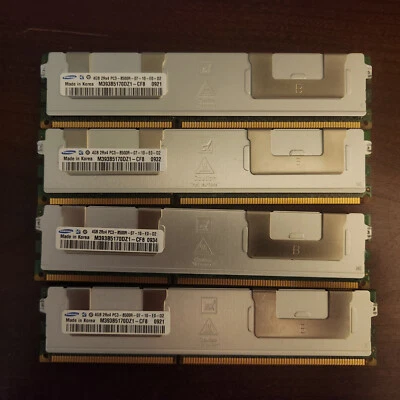 4x M393B5170DZ1-CF8 - Samsung 4 GB DDR3-1066 RDIMM PC3-8500R 2Rx4 Server RAM - Image 1 of 2