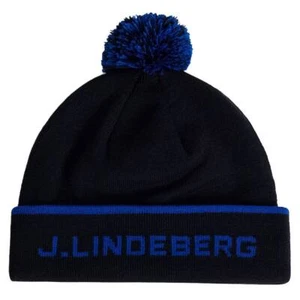 J.Lindeberg Men Stripe Golf Beanie JL Navy - FW23 One Size Fits All NEW - Picture 1 of 3