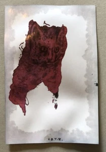 Thomas Rieck, Katze, übermalte Fotografie, 2008, handsigniert und datiert - Bild 1 von 1