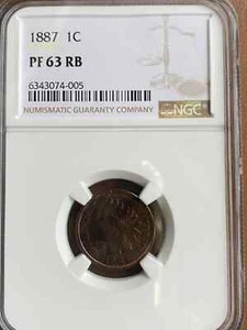 1887 INDIAN HEAD CENT NGC PF63RB PROOF - Picture 1 of 6