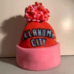 OKC Thunder Oklahoma baby NEWBORN hat cap beanie fleece Handcrafted girls pink