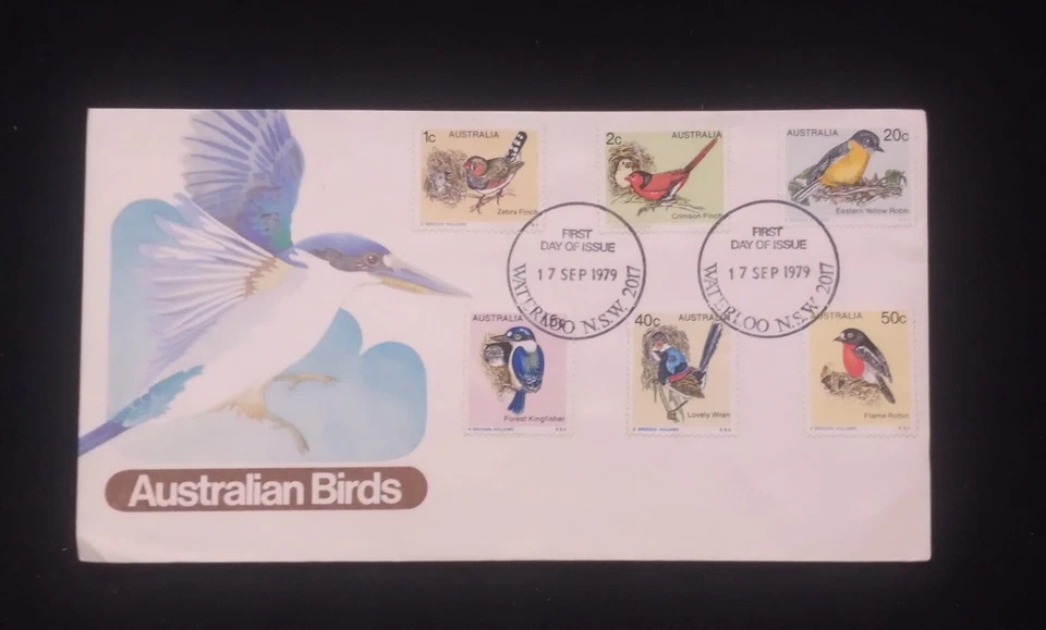 D)1979, AUSTRALIA, FIRST DAY COVER, ISSUE, BIRDS, ZEBRA FINCH, CRIMSON FINCH, YE - Image 1 of 1