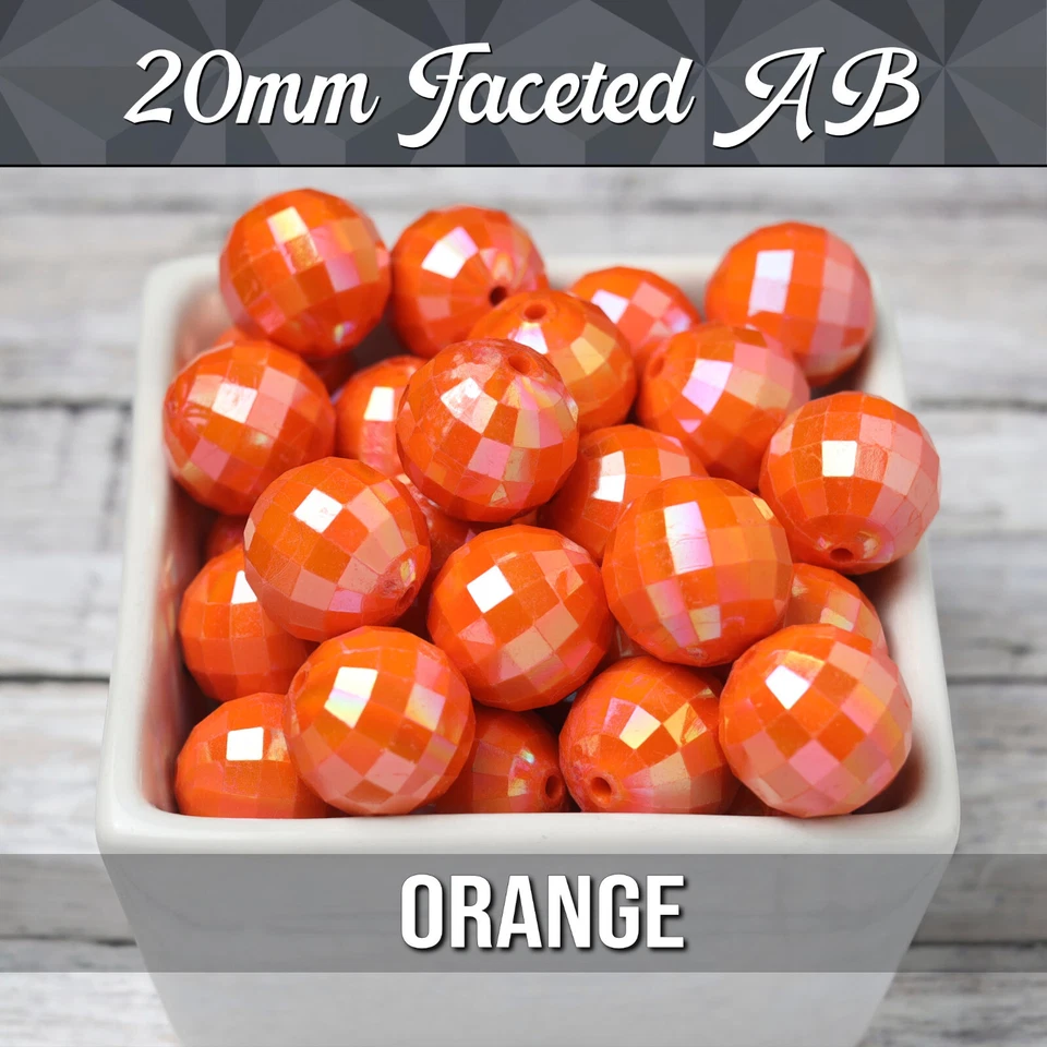 Contas de chiclete AB facetadas roxas de 20 mm, 20 contas por pacote, contas coloridas de acrílico - Imagem 1 de 4