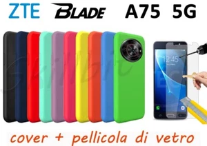 COVER CASE CUSTODIA PROTEZIONE SILICONE GEL PER ZTE BLADE A75 ZTEBLADE + VETRO - Foto 1 di 11
