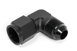 90° Blockwinkel Dash 4 /-4AN / JIC4 Innengewinde/Außengewinde Schwarz 7/16-20UNF - Picture 1 of 3