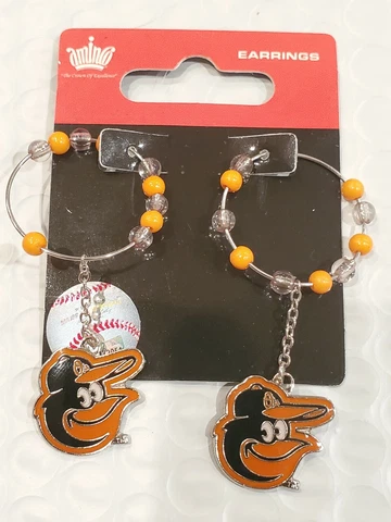 MLB Baltimore Orioles Hoop Earrings Cover