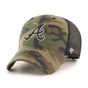 47 Brand MLB Atlanta Braves Camo Branson Cap MVP Basecap Trucker Hat - Picture 1 of 4