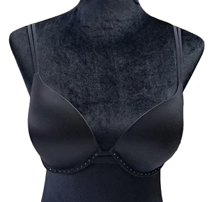 Sujetador push up muy sexy Victoria's Secret talla 32DD negro pedrería con aros - Imagen 1 de 8
