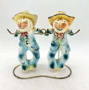 Vintage Holt Howard Vogelscheuche anthropomorphe hängende Salz- und Pfefferstreuer 1950 - Bild 1 von 4