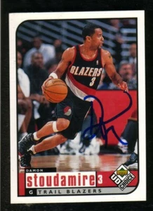 Damon Stoudamire Autographed 1999 Upper Deck Basketball Card Blazers NBA Star IN - Picture 1 of 1