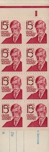 Oliver Wendell Holmes Complete Booklet - Misperf Vertical - 3 Panes - Error - Picture 1 of 2