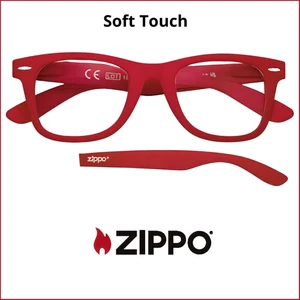 Zippo Lesebrille Herren Damen Rot Gummierte Optik Rubbertouch Dioptrien - Bild 1 von 3