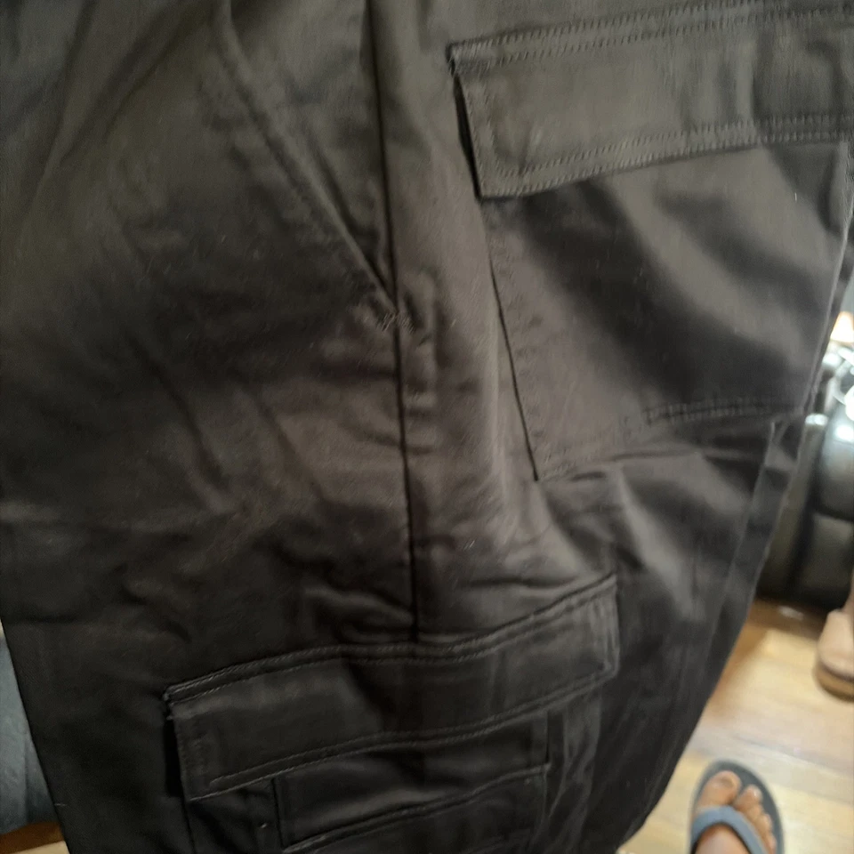 Uniformes Naturales Clásicos 6 Bolsillos Chef Carga Pantalones Uniforme de Trabajo Negro Mediano Foto 1 de 4